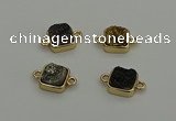 NGC5796 10*10mm square plated druzy agate connectors wholesale