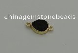 NGC5804 10*14mm flat teardrop plated druzy agate connectors