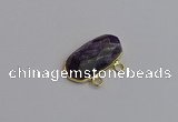 NGC5814 13*25mm faceted oval amethyst connectors wholesale