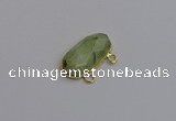 NGC5816 13*25mm faceted oval green rutilated quartz connectors