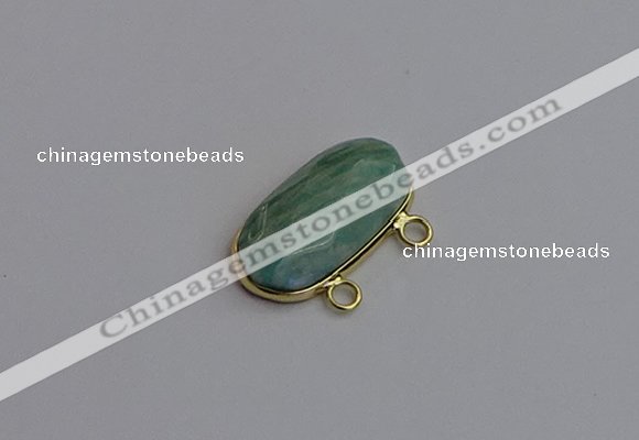 NGC5818 13*25mm faceted oval amazonite connectors wholesale