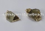 NGC584 18*25mm - 20*30mm nuggets lemon quartz gemstone connectors