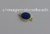 NGC5843 11*13mm oval plated druzy agate connectors wholesale