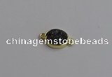 NGC5846 11*13mm oval plated druzy agate connectors wholesale