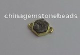 NGC5850 12*12mm hexagon plated druzy agate connectors wholesale