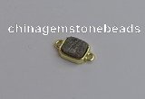 NGC5860 10*12mm rectangle plated druzy agate connectors wholesale