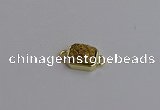 NGC5861 10*12mm rectangle plated druzy agate connectors wholesale