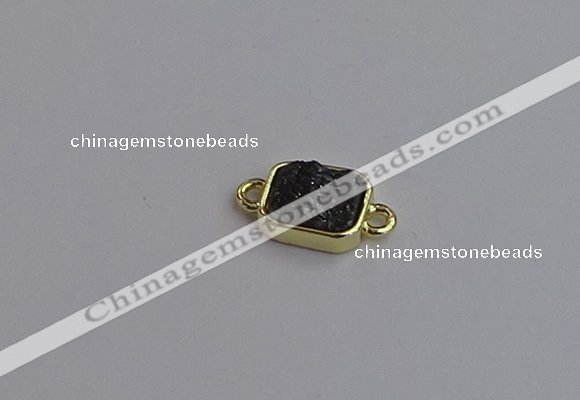 NGC5867 10*12mm rectangle plated druzy agate connectors wholesale