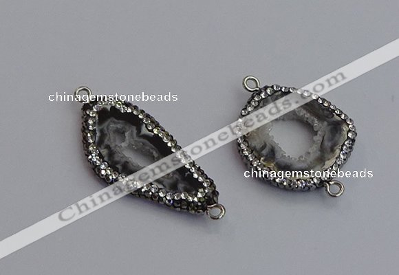 NGC5872 20*25mm - 20*35mm freeform druzy agate connectors