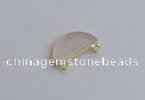 NGC5901 13*26mm moon rose quartz connectors wholesale