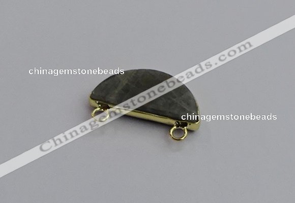 NGC5910 13*26mm moon labradorite gemstone connectors wholesale