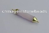 NGC5942 8*40mm tube rose quartz connectors wholesale