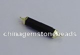 NGC5955 8*40mm tube black agate connectors wholesale