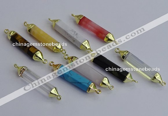 NGC5958 8*40mm tube mixed gemstone connectors wholesale