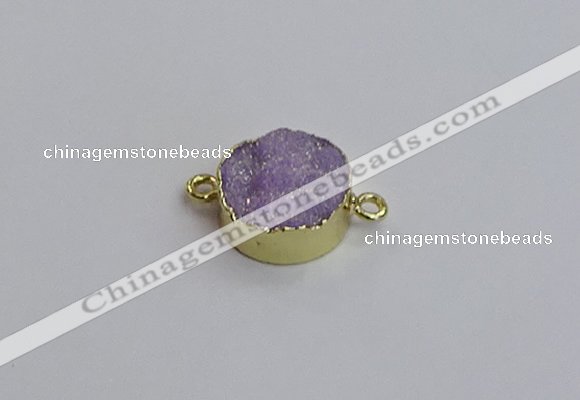 NGC5965 15mm coin plated druzy agate connectors wholesale