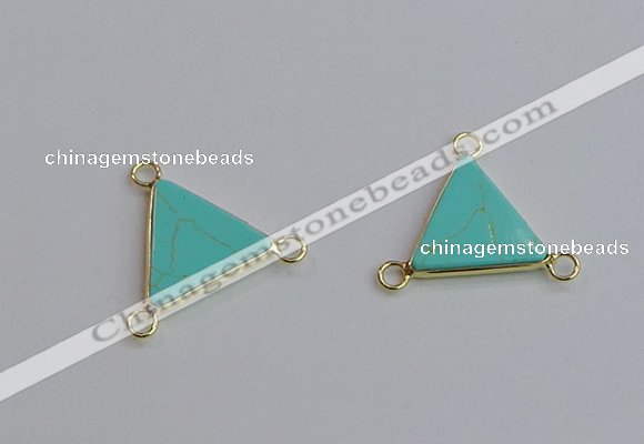 NGC5986 15*16mm triangle white howlite turquoise connectors