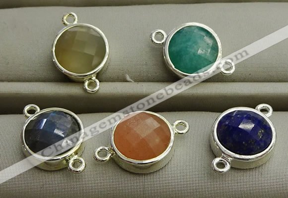 NGC5991 12mm coin mixed gemstone connectors wholesale