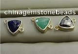 NGC5996 11*11mm triangle mixed gemstone connectors wholesale