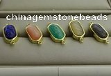 NGC5998 10*16mm oval mixed gemstone connectors wholesale