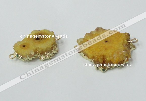 NGC601 15*20mm - 30*35mm freeform druzy agate connectors wholesale