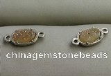 NGC6011 5*8mm oval plated druzy agate connectors wholesale