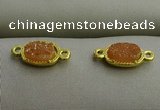 NGC6020 5*8mm oval plated druzy agate connectors wholesale