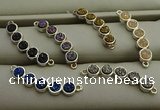 NGC6030 6*30mm plated druzy agate connectors wholesale