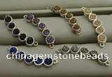 NGC6030 6*30mm plated druzy agate connectors wholesale