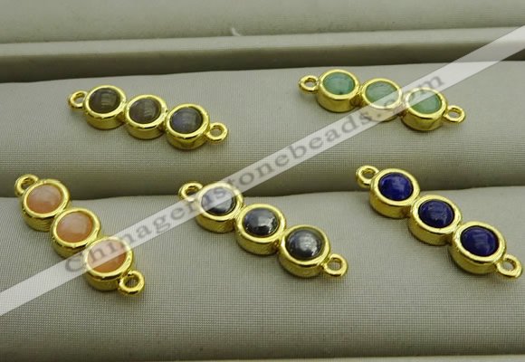 NGC6037 6*18mm mixed gemstone connectors wholesale