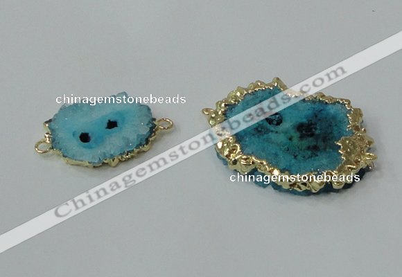 NGC604 15*20mm - 30*35mm freeform druzy agate connectors wholesale