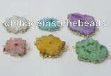 NGC606 15*20mm - 30*35mm freeform druzy agate connectors wholesale