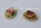 NGC611 22*30mm - 25*35mm freeform druzy agate connectors wholesale