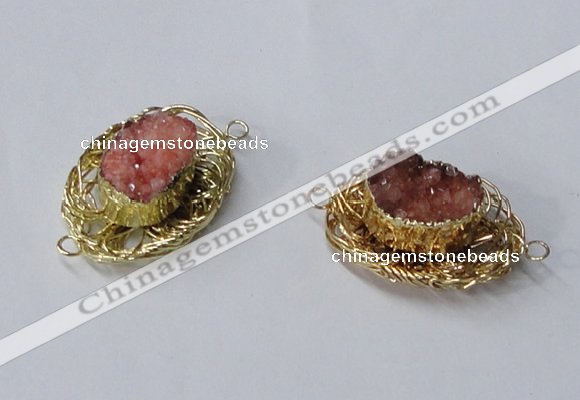 NGC611 22*30mm - 25*35mm freeform druzy agate connectors wholesale