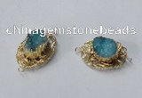 NGC612 22*30mm - 25*35mm freeform druzy agate connectors wholesale