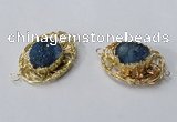 NGC614 22*30mm - 25*35mm freeform druzy agate connectors wholesale