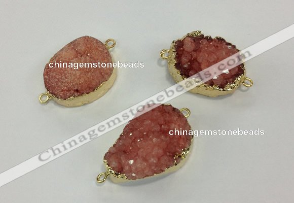 NGC621 15*20mm - 30*40mm freeform druzy agate connectors wholesale