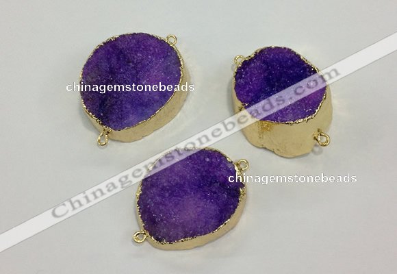 NGC622 15*20mm - 30*40mm freeform druzy agate connectors wholesale