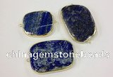 NGC628 30*40mm - 35*45mm freeform lapis lazuli connectors wholesale