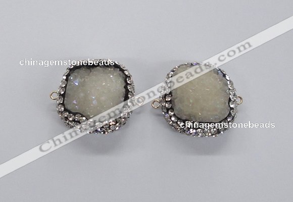 NGC629 24*25mm - 26*28mm freeform druzy agate connectors wholesale