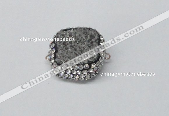 NGC630 24*25mm - 26*28mm freeform plated druzy agate connectors