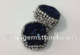 NGC631 24*25mm - 26*28mm freeform plated druzy agate connectors