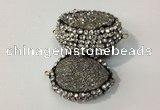 NGC635 20*28mm - 25*30mm freeform plated druzy agate connectors