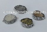 NGC640 20*28mm - 25*30mm freeform plated druzy agate connectors