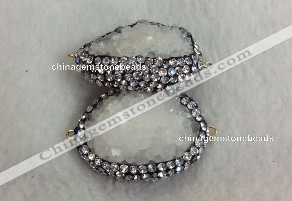 NGC645 20*30mm - 25*35mm freeform druzy agate connectors wholesale