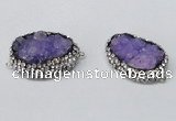 NGC646 20*30mm - 25*35mm freeform druzy agate connectors wholesale