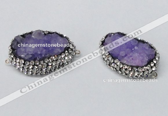 NGC646 20*30mm - 25*35mm freeform druzy agate connectors wholesale