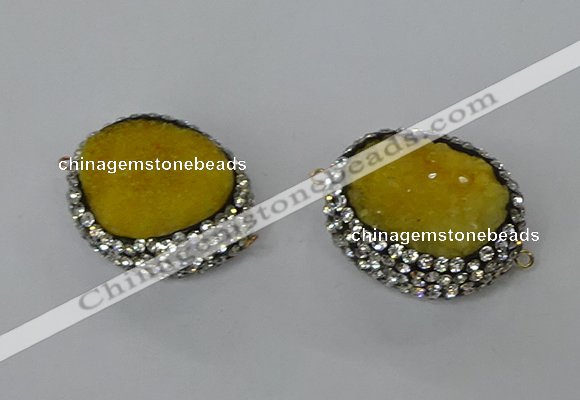 NGC647 20*30mm - 25*35mm freeform druzy agate connectors wholesale