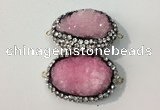 NGC648 20*30mm - 25*35mm freeform druzy agate connectors wholesale