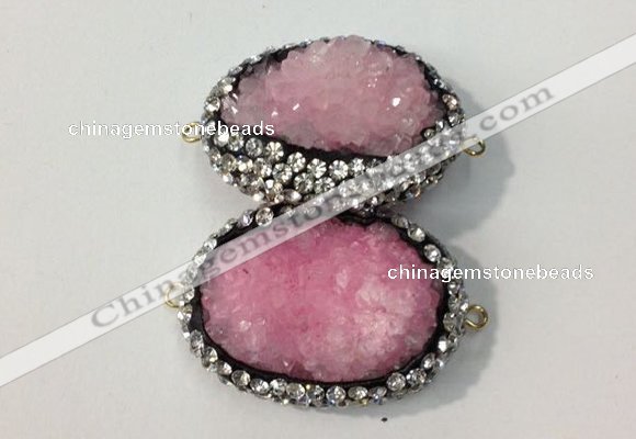 NGC648 20*30mm - 25*35mm freeform druzy agate connectors wholesale
