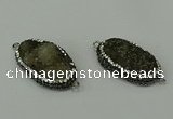 NGC6501 20*35mm freeform druzy agate connectors wholesale